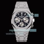 MMA 1:1 Copy Audemars Piguet Royal Oak 7750 Chronograph White Frosted Gold Watch 
